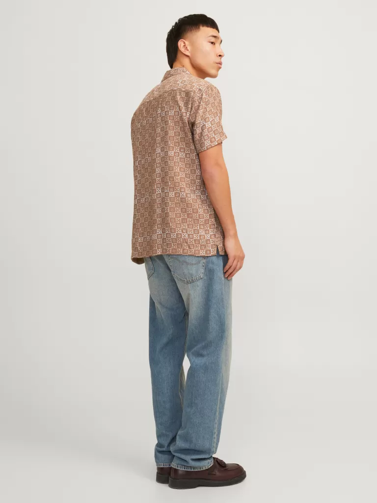 JACK & JONES Koszule^Wygodne dopasowanie Tropikalna Brązowy