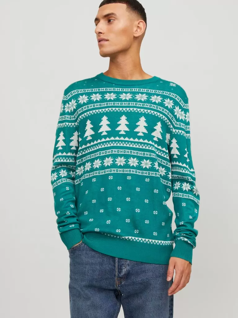 JACK & JONES Swetry^X-mas Sweter wkładany przez głowę Zielony