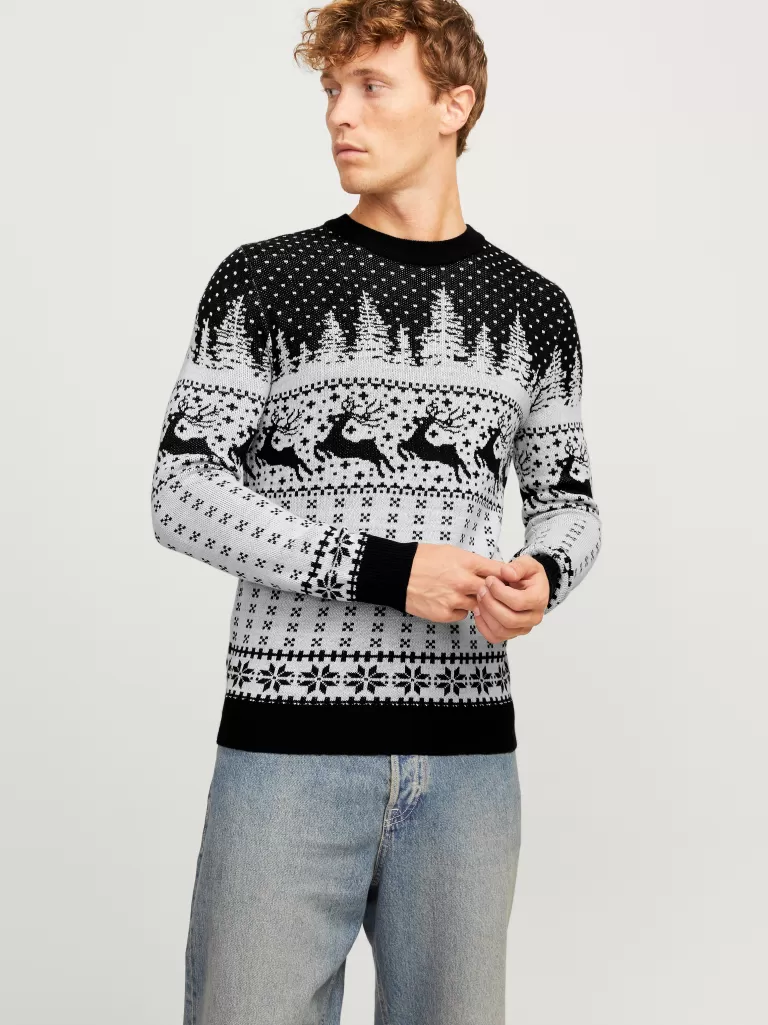 JACK & JONES Swetry^X-mas Sweter wkładany przez głowę Czarny