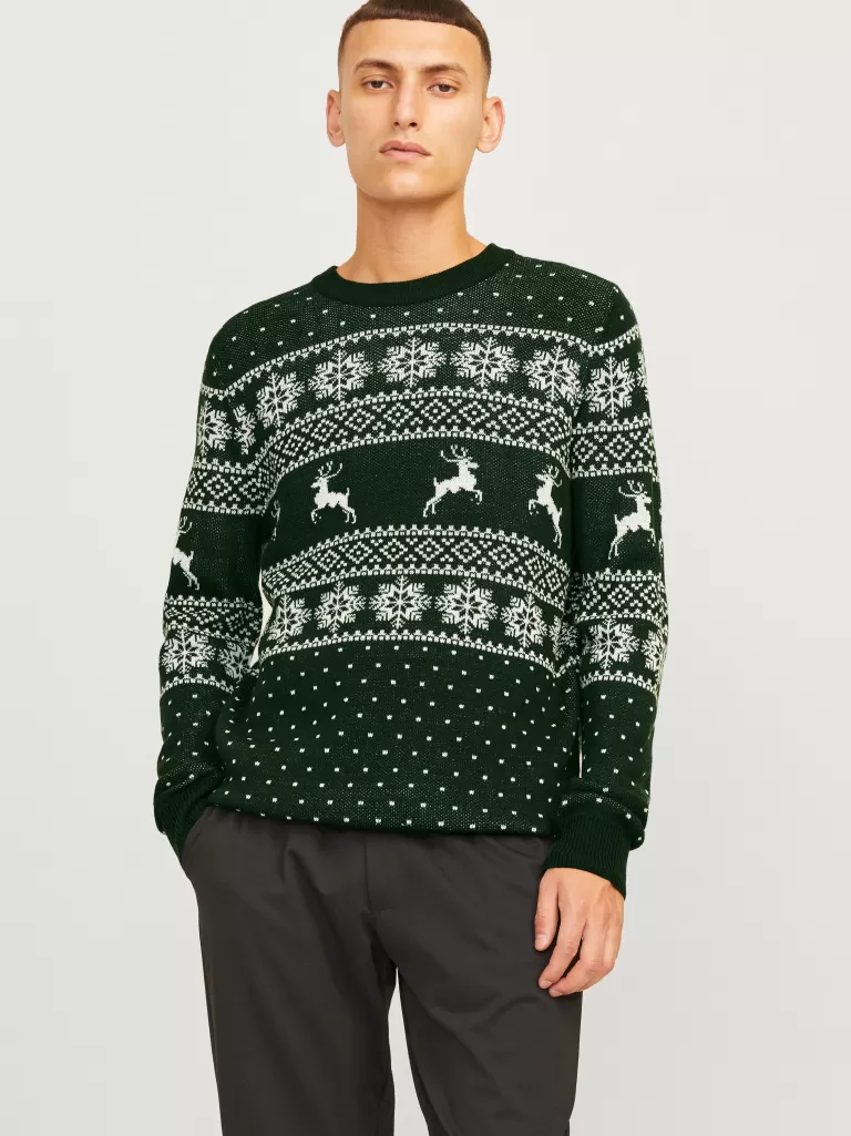 JACK & JONES Swetry^X-mas Sweter wkładany przez głowę Zielony