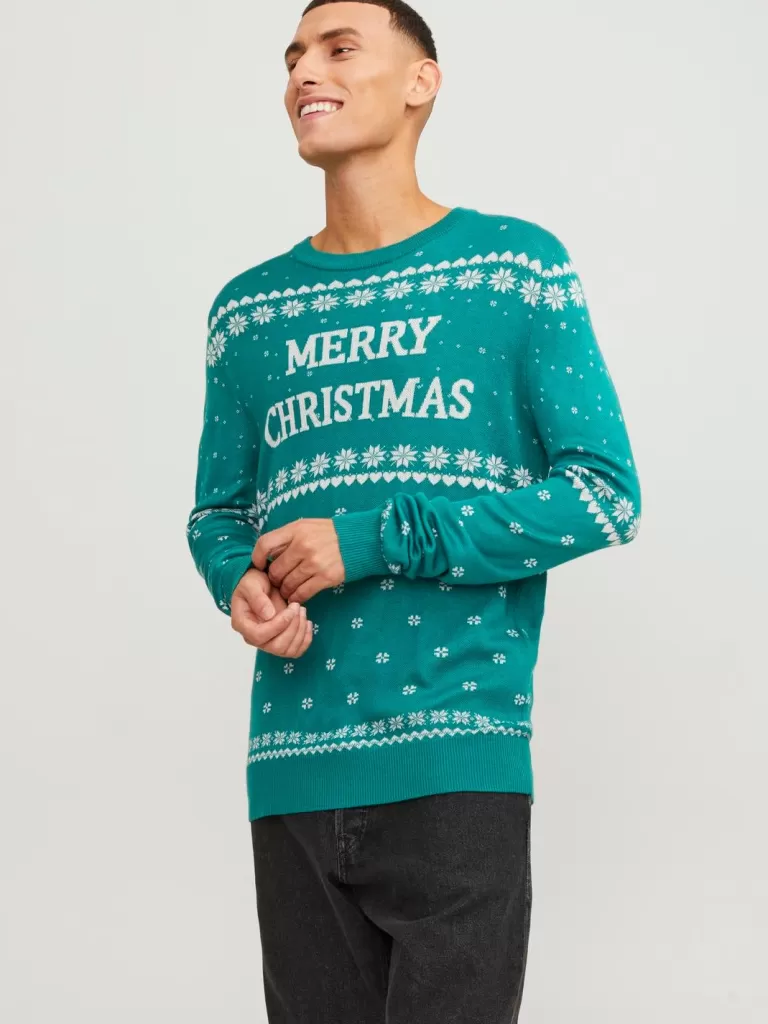 JACK & JONES Swetry^X-mas Sweter wkładany przez głowę Zielony