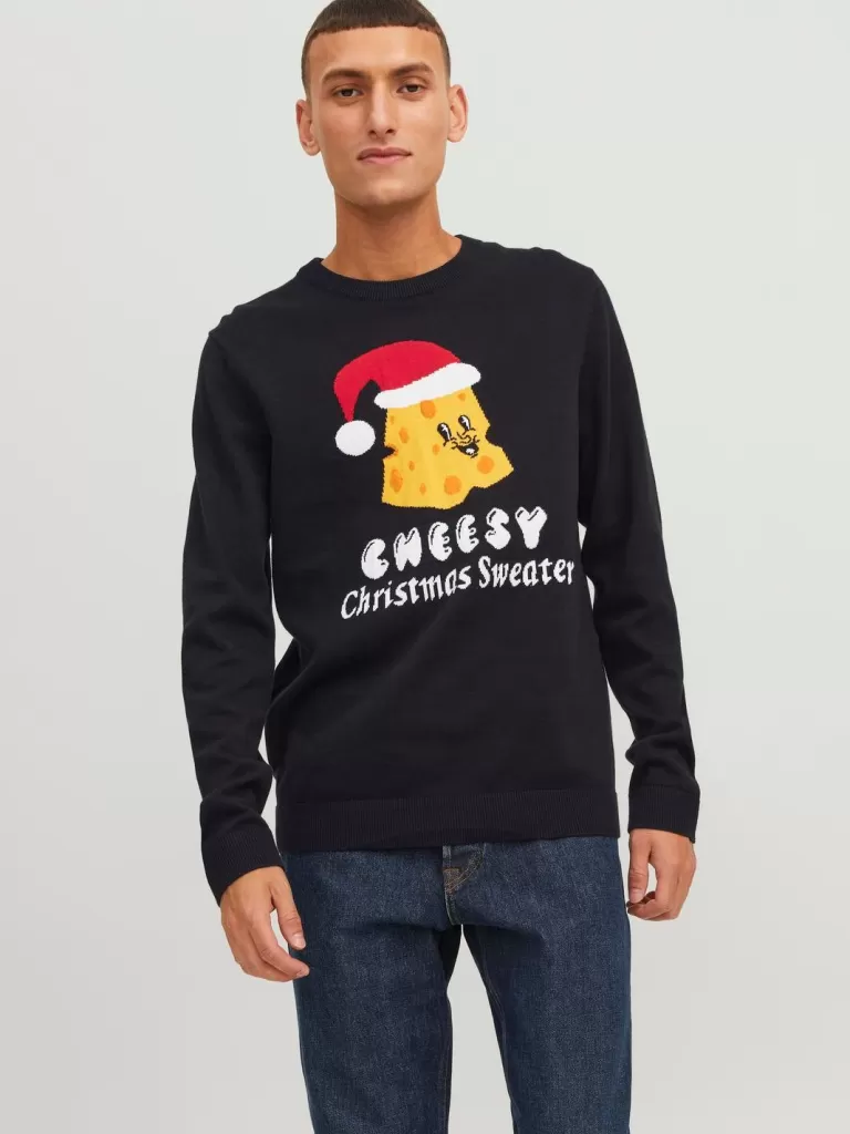 JACK & JONES Swetry^X-mas Sweter wkładany przez głowę Czarny