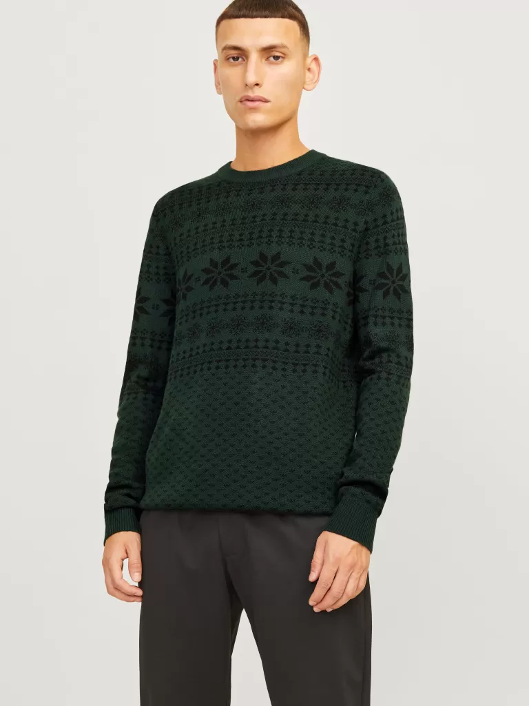 JACK & JONES Swetry^X-mas Sweter wkładany przez głowę Zielony