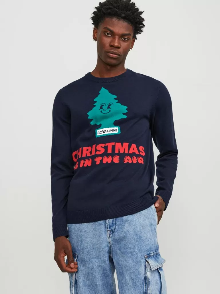JACK & JONES Swetry^X-mas Sweter wkładany przez głowę Niebieski