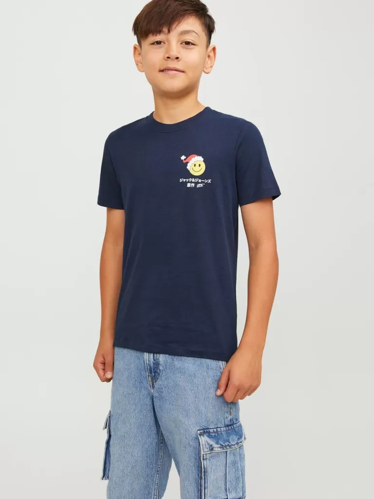 JACK & JONES Koszulki^X-mas T-shirt Junior Niebieski