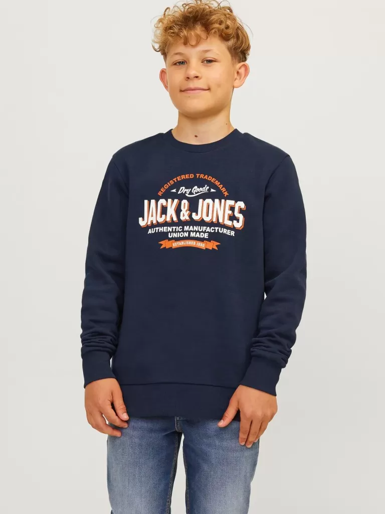 JACK & JONES Bluzy^Z logo Bluza Junior Niebieski