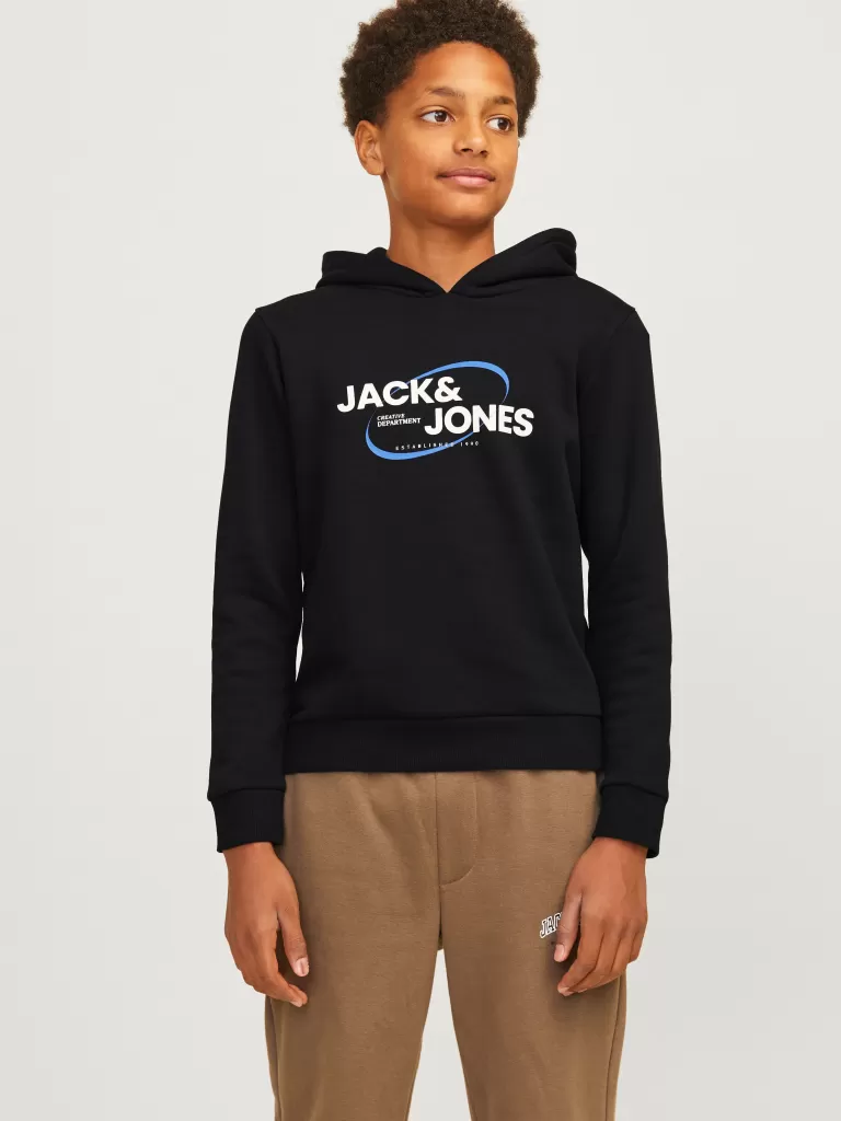 JACK & JONES Bluzy | Wyprzedaż^Z logo Bluza z kapturem Junior Czarny