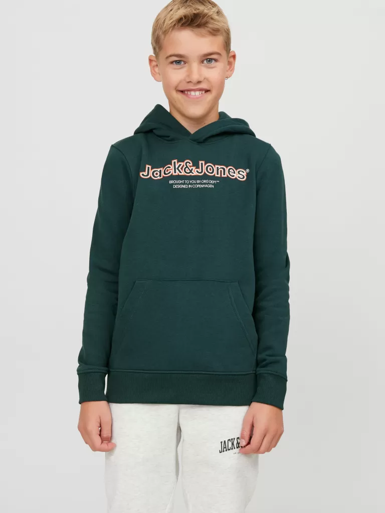 JACK & JONES Bluzy | Wyprzedaż^Z logo Bluza z kapturem Junior Zielony