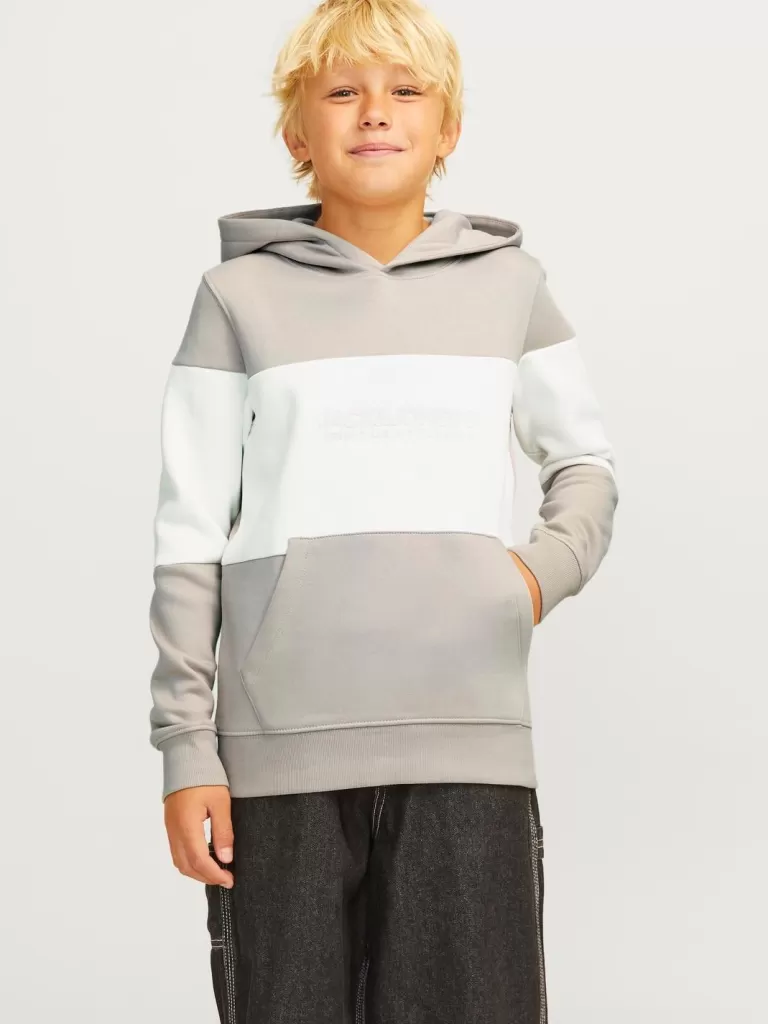 JACK & JONES Bluzy^Z logo Bluza z kapturem Junior Beżowy