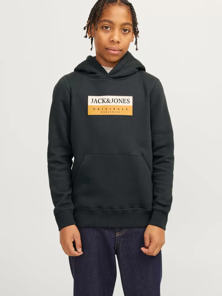JACK & JONES Bluzy^Z logo Bluza z kapturem Junior Zielony