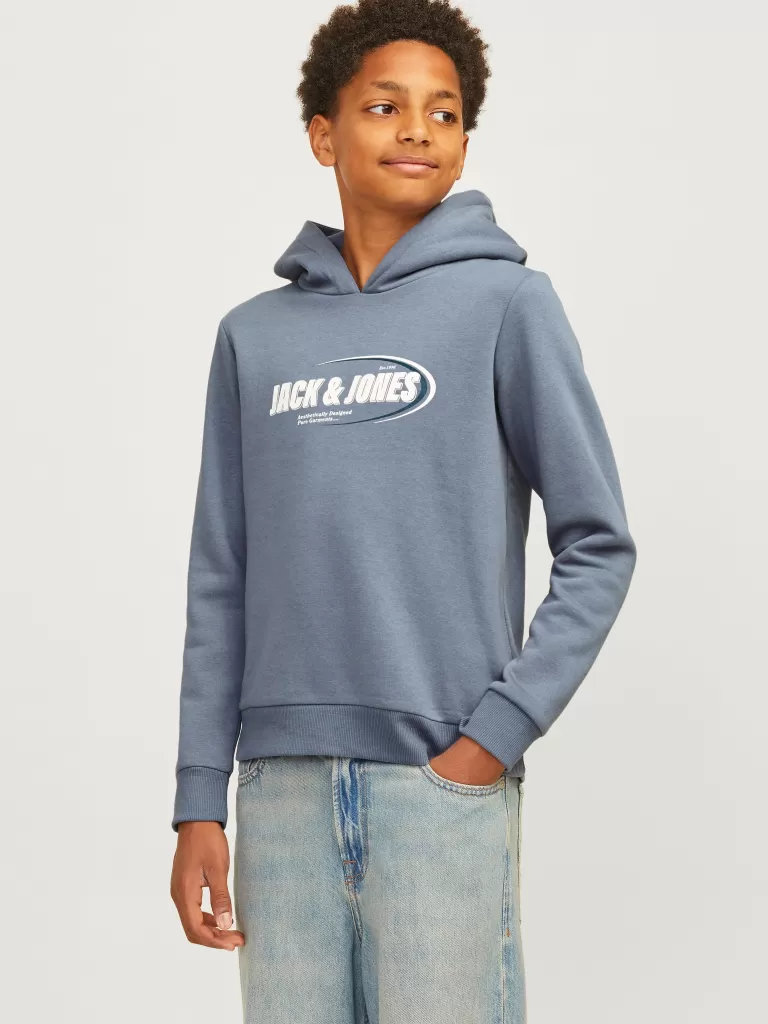 JACK & JONES Bluzy | Wyprzedaż^Z logo Bluza z kapturem Junior Niebieski