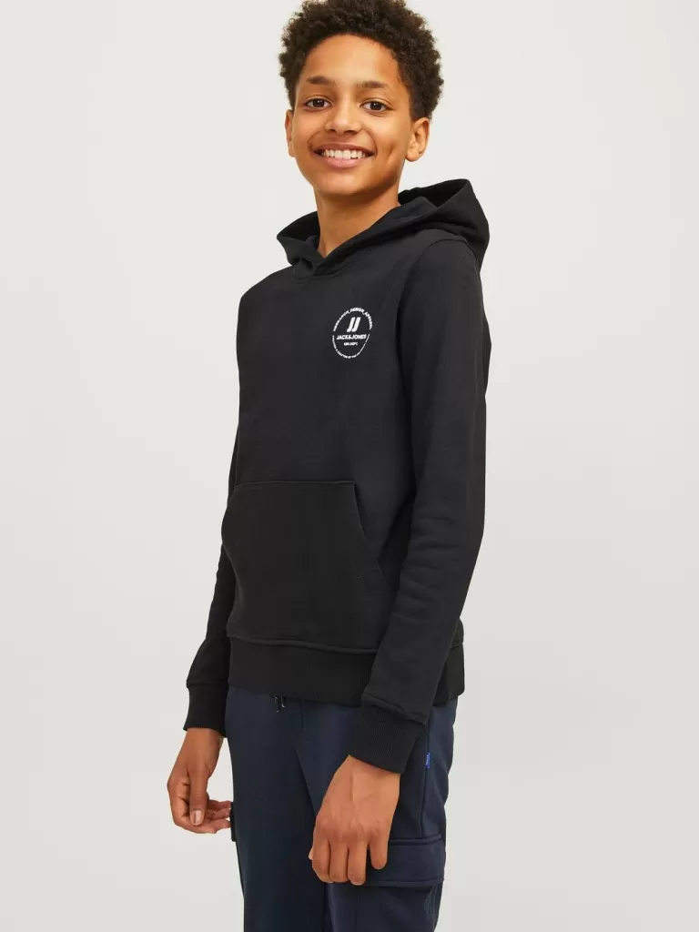 JACK & JONES Bluzy^Z logo Bluza z kapturem Junior Czarny