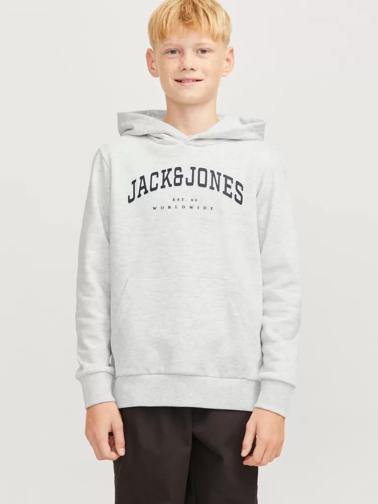 JACK & JONES Bluzy^Z logo Bluza z kapturem Junior Szary
