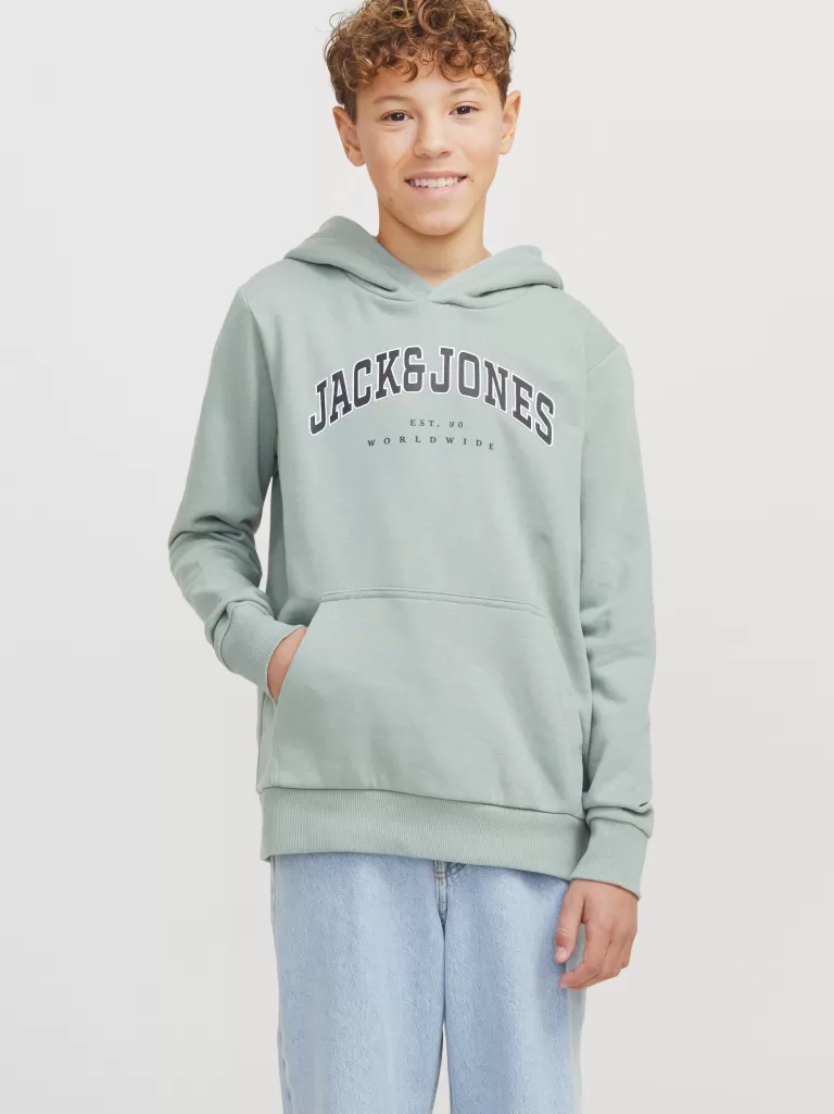 JACK & JONES Bluzy^Z logo Bluza z kapturem Junior Zielony