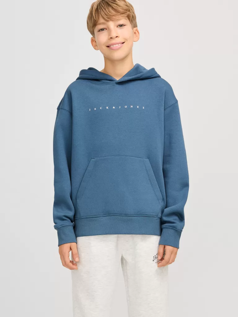 JACK & JONES Bluzy^Z logo Bluza z kapturem Junior Niebieski
