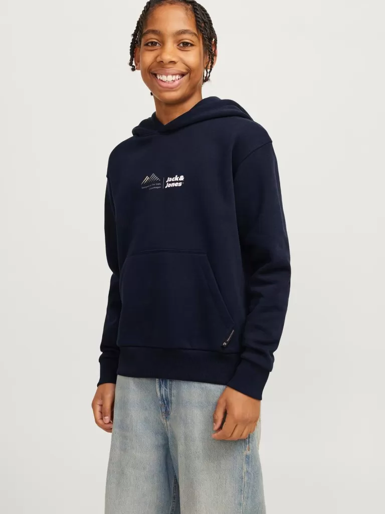 JACK & JONES Bestsellery | Bluzy^Z logo Bluza z kapturem Junior Niebieski