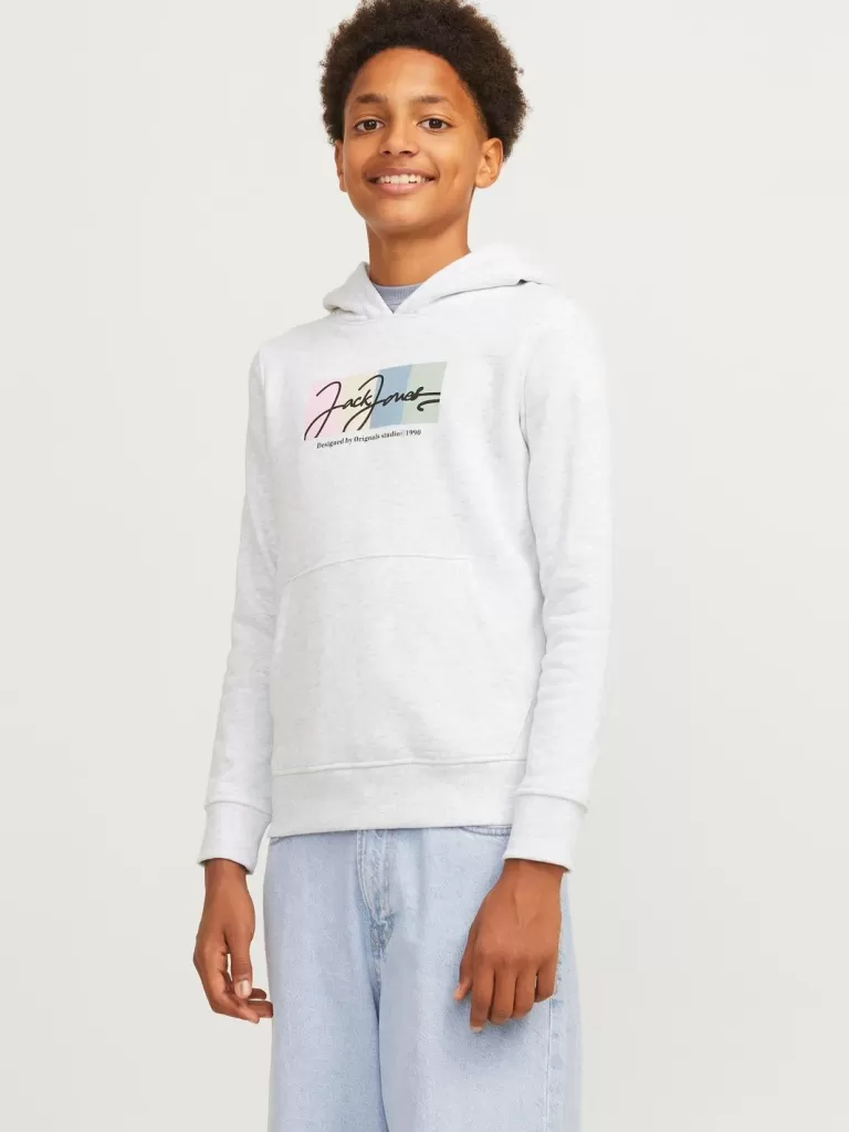 JACK & JONES Bestsellery | Bluzy^Z logo Bluza z kapturem Junior Biały