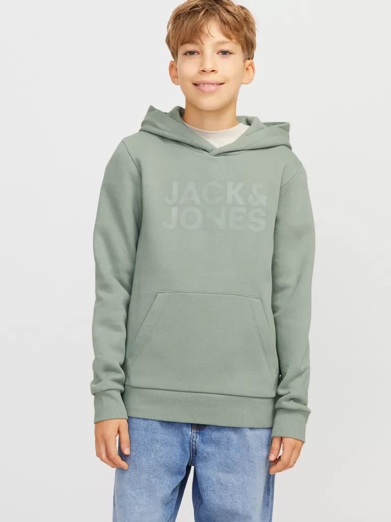 JACK & JONES Bluzy^Z logo Bluza z kapturem Junior Zielony