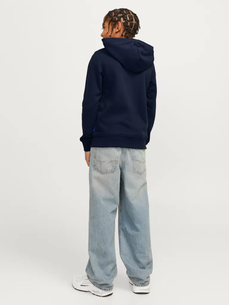 JACK & JONES Bluzy^Z logo Bluza z kapturem Junior Niebieski