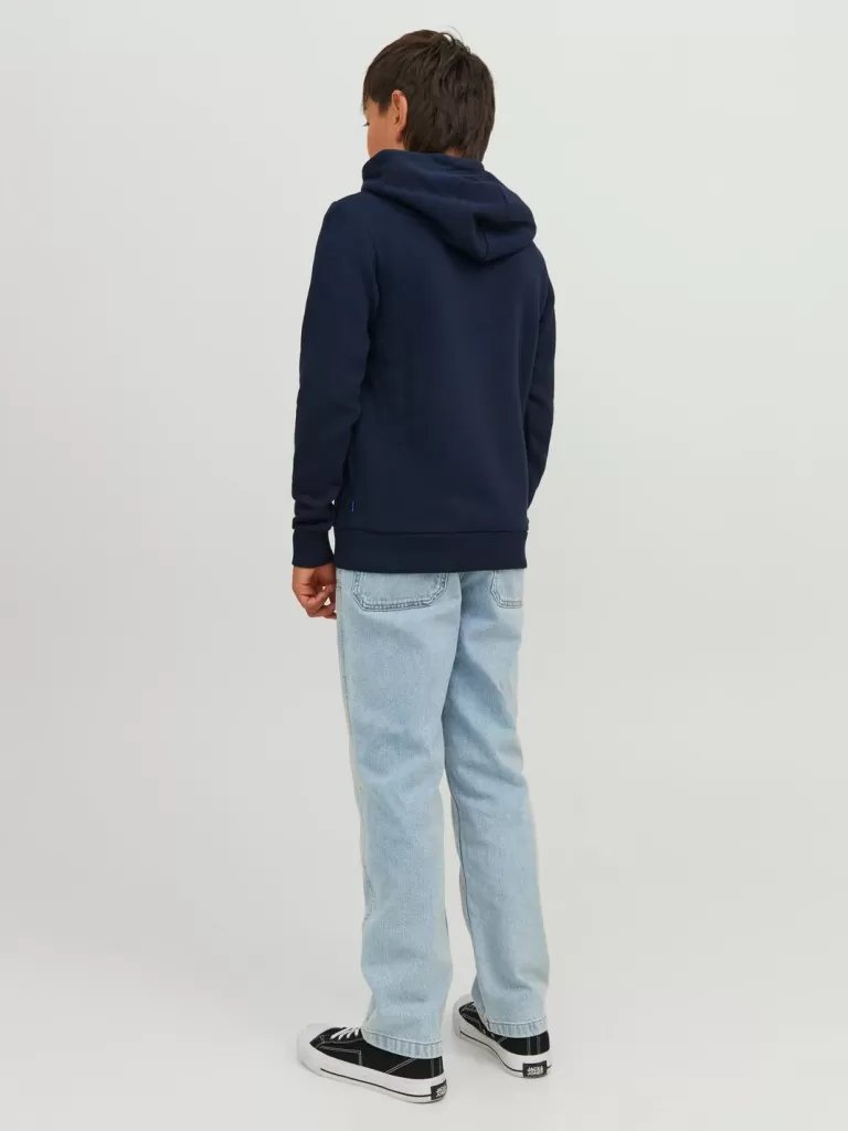 JACK & JONES Bluzy^Z logo Bluza z kapturem Junior Niebieski