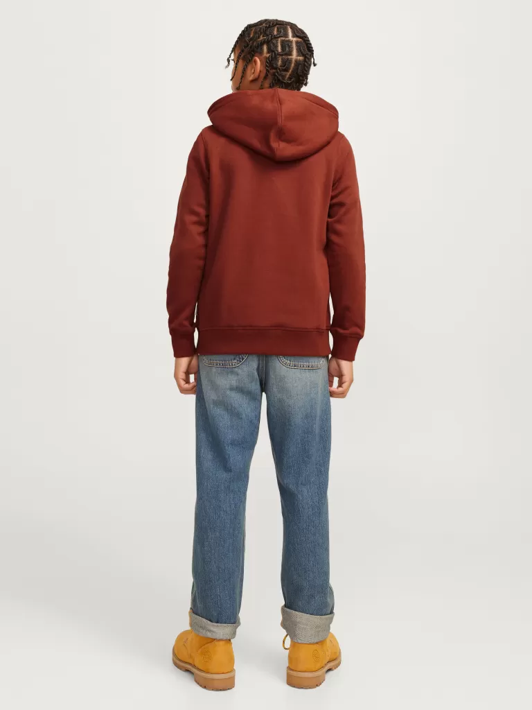 JACK & JONES Bluzy^Z logo Bluza z kapturem Junior Czerwony