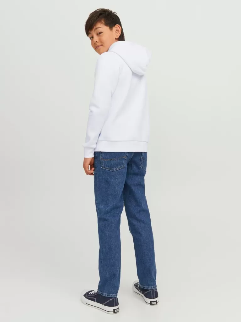 JACK & JONES Bluzy^Z logo Bluza z kapturem Junior Biały