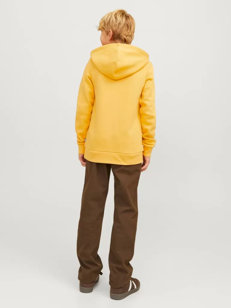 JACK & JONES Bluzy^Z logo Bluza z kapturem Junior Żółty