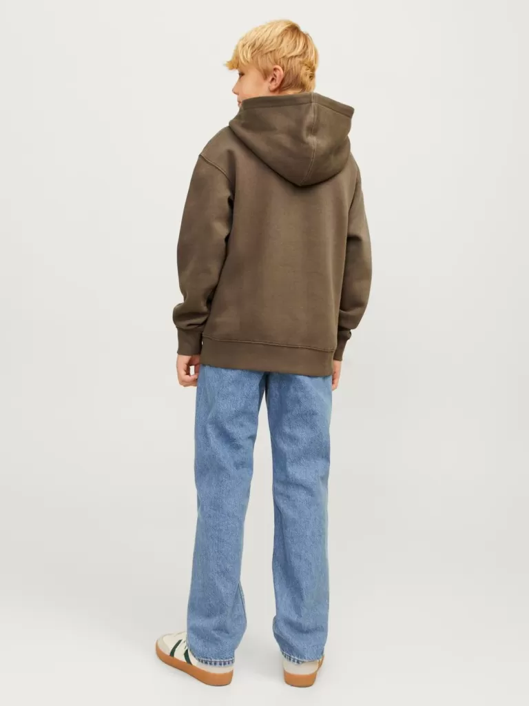 JACK & JONES Bluzy^Z logo Bluza z kapturem Junior Brązowy