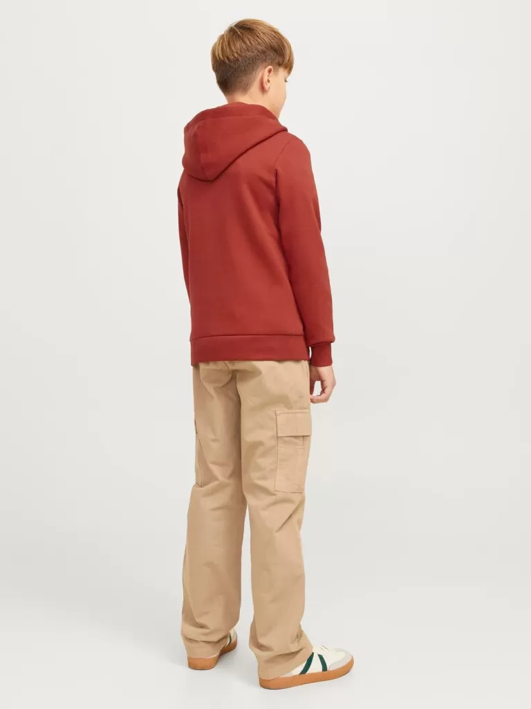 JACK & JONES Bluzy^Z logo Bluza z kapturem Junior Czerwony