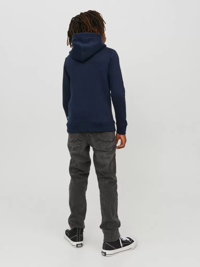 JACK & JONES Bluzy^Z logo Bluza z kapturem Junior Niebieski
