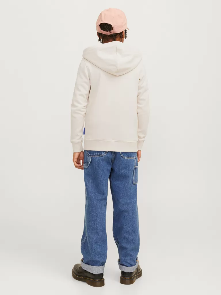 JACK & JONES Bluzy^Z logo Bluza z kapturem zapinana na suwak Junior Beżowy