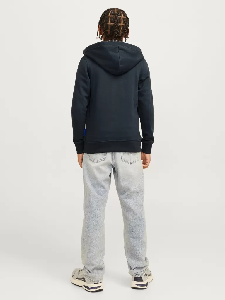 JACK & JONES Bluzy^Z logo Bluza z kapturem zapinana na suwak Junior Szary