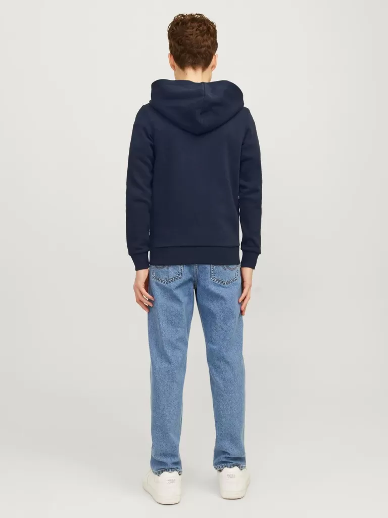 JACK & JONES Bluzy^Z logo Bluza z kapturem zapinana na suwak Junior Niebieski
