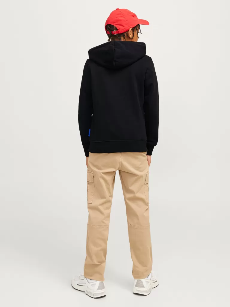 JACK & JONES Bluzy^Z logo Bluza z kapturem zapinana na suwak Junior Czarny