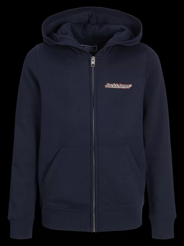 JACK & JONES Bluzy^Z logo Bluza z kapturem zapinana na suwak Junior Niebieski