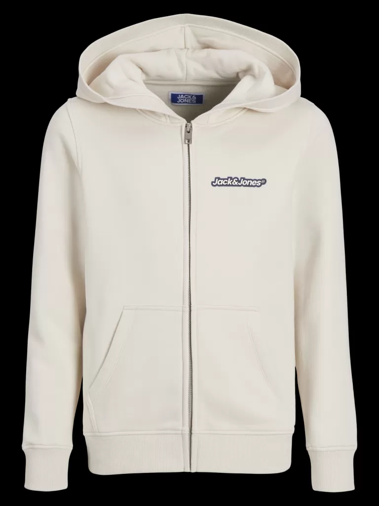 JACK & JONES Bluzy^Z logo Bluza z kapturem zapinana na suwak Junior Beżowy