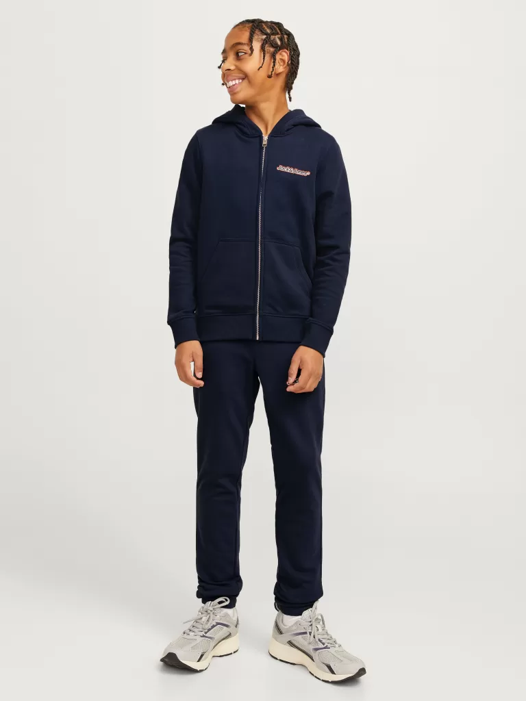 JACK & JONES Bluzy^Z logo Bluza z kapturem zapinana na suwak Junior Niebieski