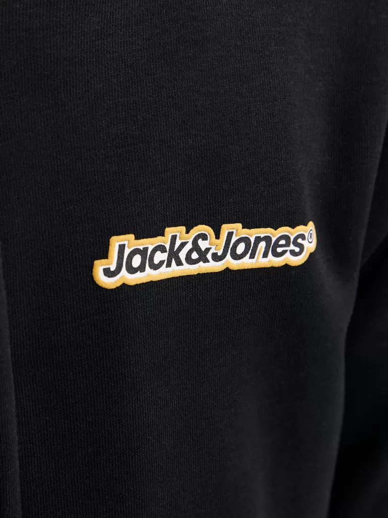 JACK & JONES Bluzy^Z logo Bluza z kapturem zapinana na suwak Junior Czarny