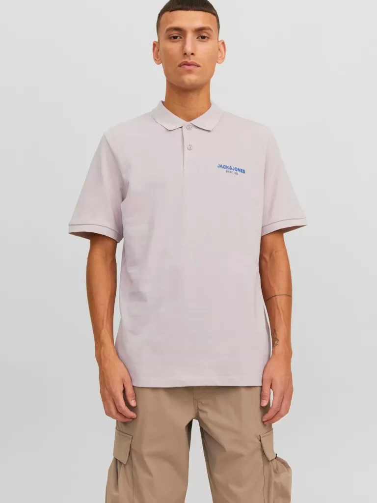 JACK & JONES Koszulki^Z logo Kołnierz koszulowy Koszula polo Róży