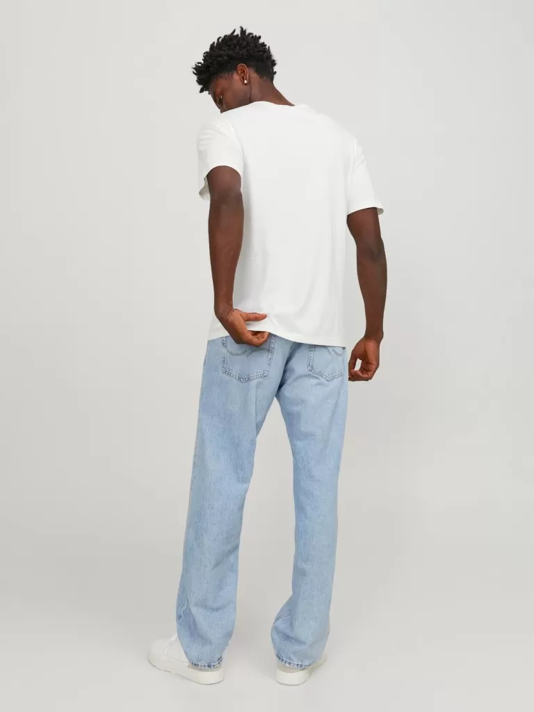 JACK & JONES Koszulki^Z logo Okrągły dekolt T-shirt Biały