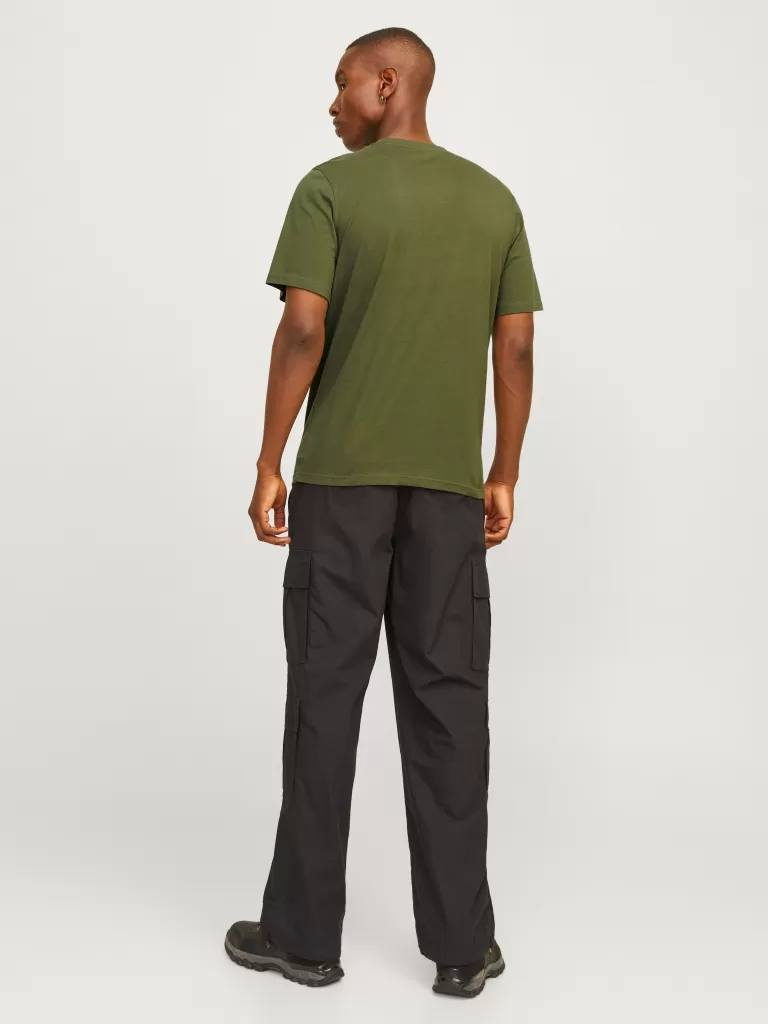JACK & JONES Koszulki^Z logo Okrągły dekolt T-shirt Zielony