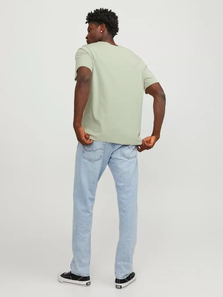 JACK & JONES Koszulki^Z logo Okrągły dekolt T-shirt Zielony