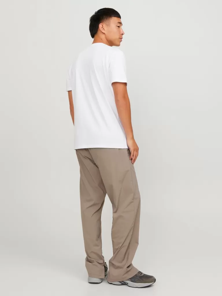 JACK & JONES Koszulki^Z logo Okrągły dekolt T-shirt Biały