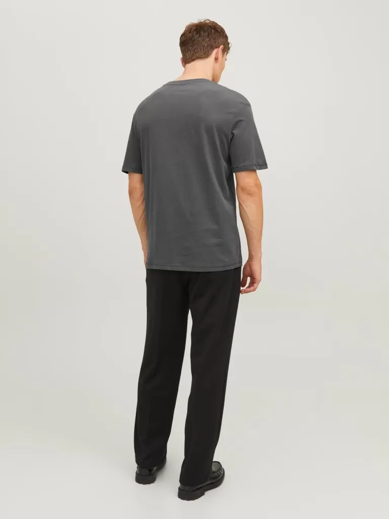 JACK & JONES Koszulki^Z logo Okrągły dekolt T-shirt Szary