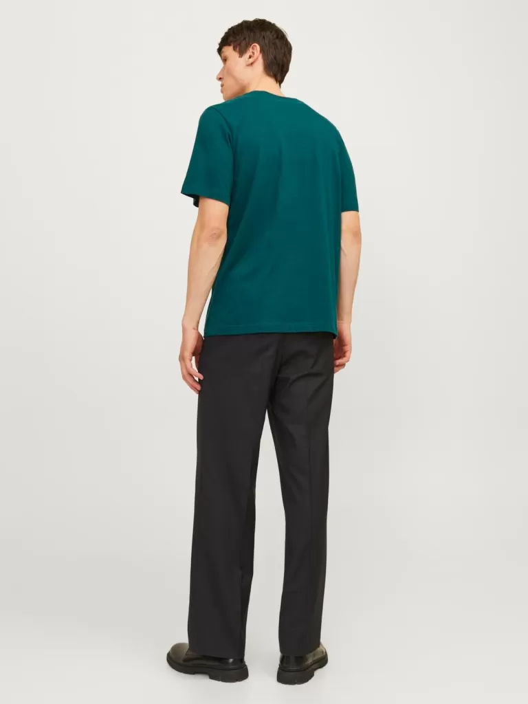 JACK & JONES Koszulki^Z logo Okrągły dekolt T-shirt Zielony