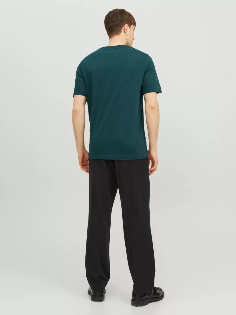 JACK & JONES Koszulki^Z logo Okrągły dekolt T-shirt Zielony