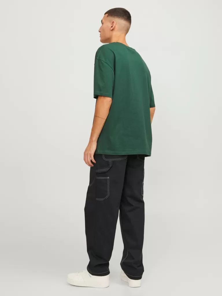 JACK & JONES Koszulki^Z logo Okrągły dekolt T-shirt Zielony