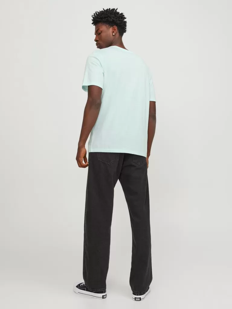 JACK & JONES Koszulki^Z logo Okrągły dekolt T-shirt Niebieski