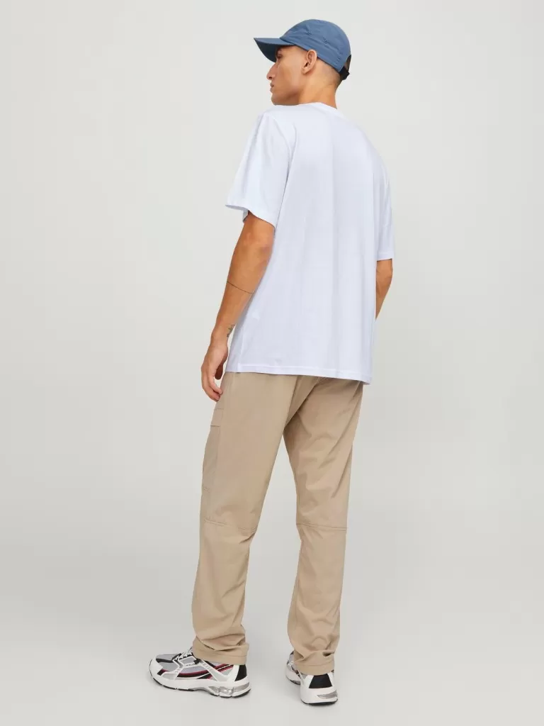 JACK & JONES Koszulki^Z logo Okrągły dekolt T-shirt Biały