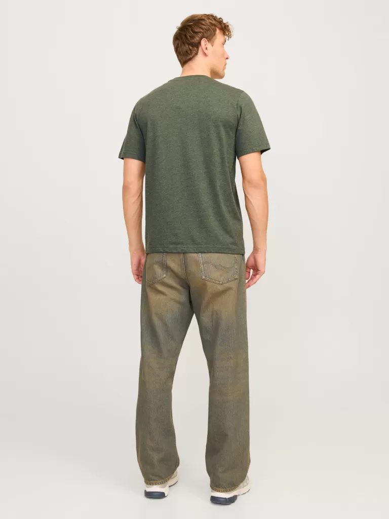JACK & JONES Koszulki^Z logo Okrągły dekolt T-shirt Zielony
